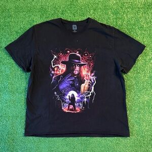 WWE 2X  Wrestler THE UNDERTAKER Black Short-sleeved T-Shirt TEE Cotton